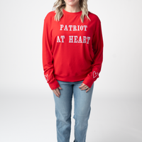 IN STOCK Corrine Embroidered Pullover Top - Patriot at Heart FINAL SALE