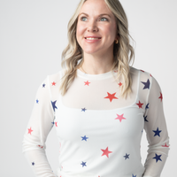 IN STOCK Mesh Long Sleeve Top - Stars