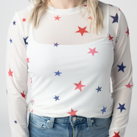 IN STOCK Mesh Long Sleeve Top - Stars