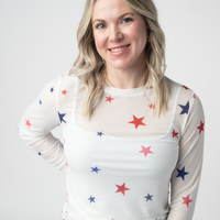 IN STOCK Mesh Long Sleeve Top - Stars