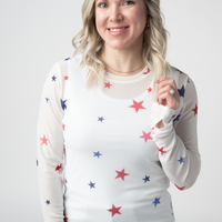 IN STOCK Mesh Long Sleeve Top - Stars