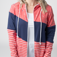 IN STOCK Colorblock Fullzip - Liberty Stars, Navy, and Stripes Trio FINAL SALE