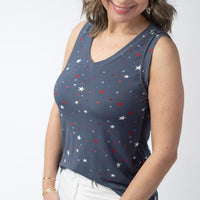 IN STOCK Noelle Tank - Navy Liberty Stars FINAL SALE