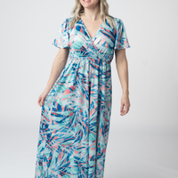 IN STOCK Millie Maxi Dress - Abstract Aqua Breeze FINAL SALE