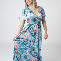 IN STOCK Millie Maxi Dress - Abstract Aqua Breeze FINAL SALE
