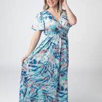 IN STOCK Millie Maxi Dress - Abstract Aqua Breeze FINAL SALE