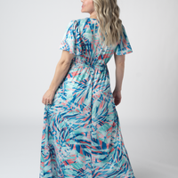 IN STOCK Millie Maxi Dress - Abstract Aqua Breeze FINAL SALE