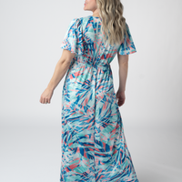 IN STOCK Millie Maxi Dress - Abstract Aqua Breeze FINAL SALE