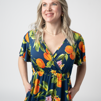 IN STOCK Harley High-Low Dress - Navy Citrus FINAL SALE