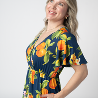 IN STOCK Harley High-Low Dress - Navy Citrus FINAL SALE