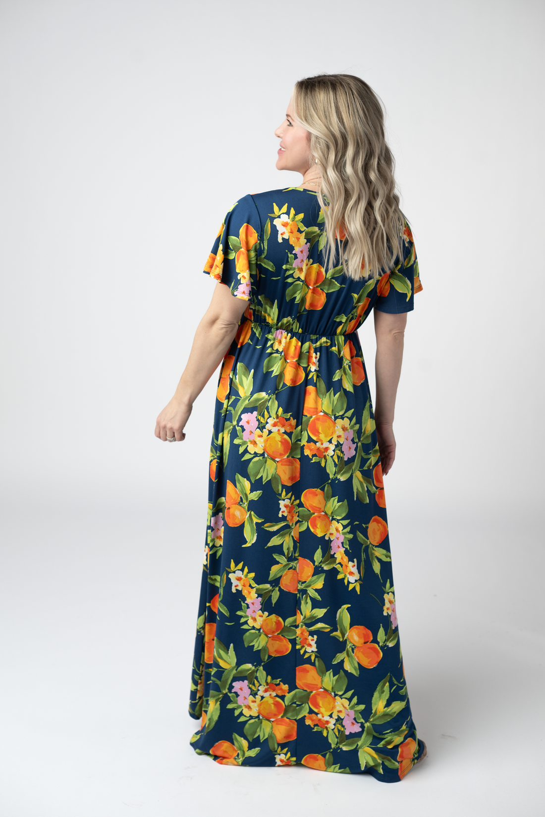 IN STOCK Harley High-Low Dress - Navy Citrus FINAL SALE