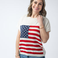 IN STOCK American Flag Open Knit Top FINAL SALE