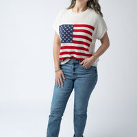IN STOCK American Flag Open Knit Top FINAL SALE