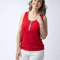 IN STOCK Mila Zipper Tank - Red