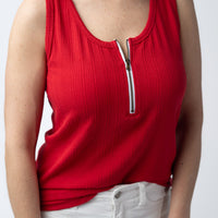IN STOCK Mila Zipper Tank - Red
