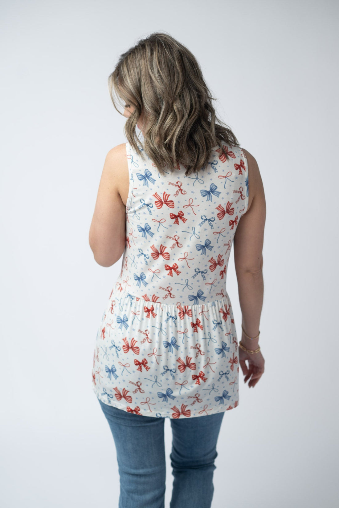 IN STOCK Renee Ruffle Tank Top - American Bows FINAL SALE