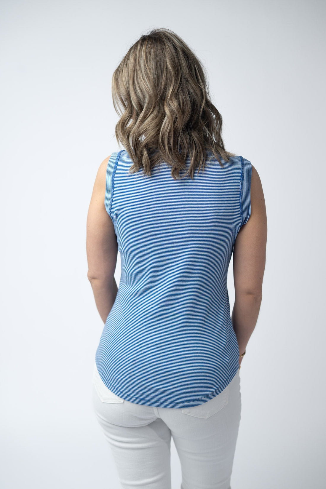 IN STOCK Morgan Micro Striped Tank - Blue
