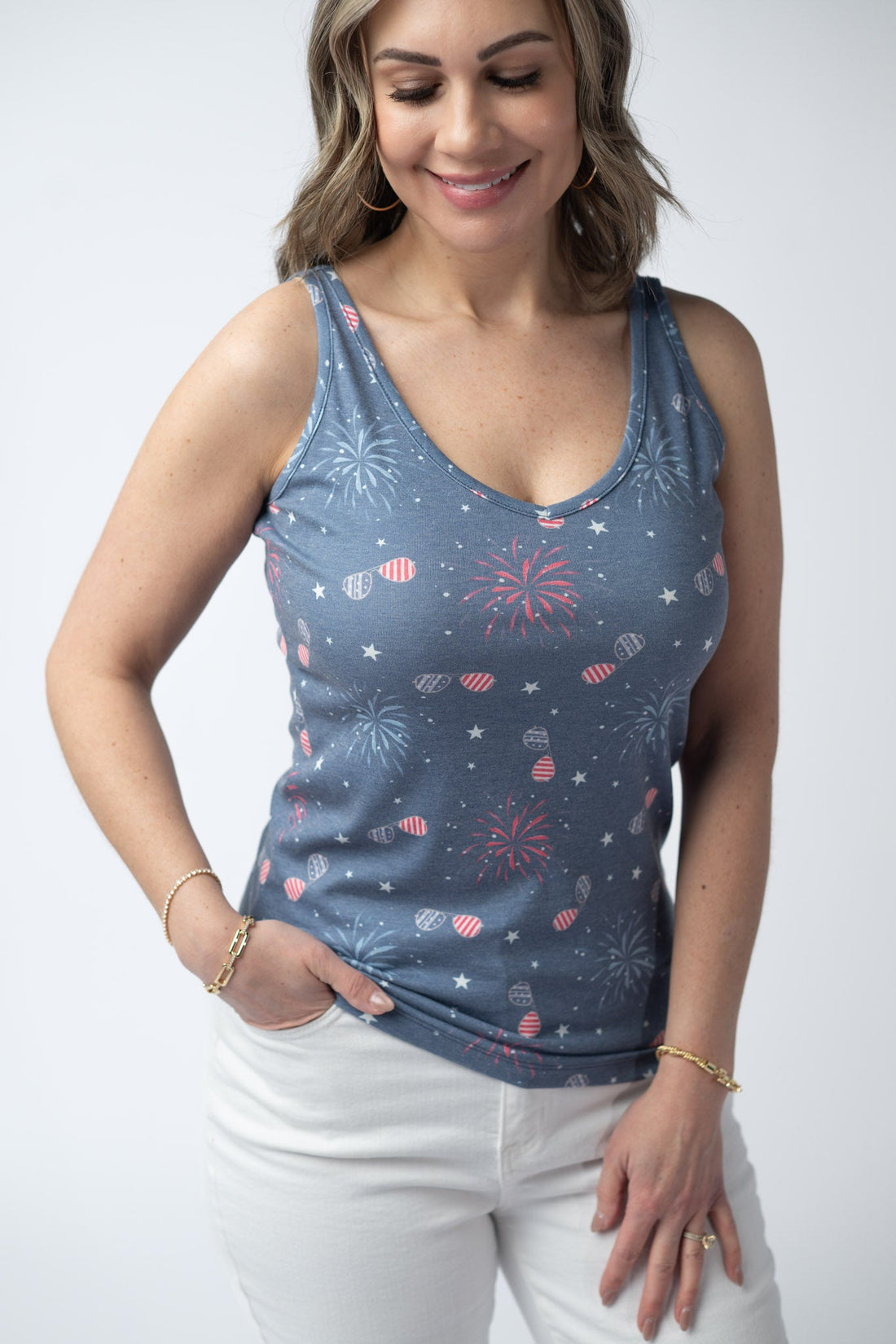 IN STOCK Kennedy Tank - Aviators and Fireworks FINAL SALE