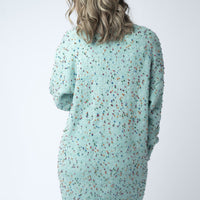 IN STOCK Carly Confetti Dot Cardigan - Aqua Blue
