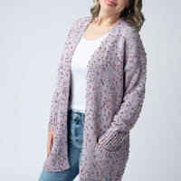IN STOCK Carly Confetti Dot Cardigan - Lavender