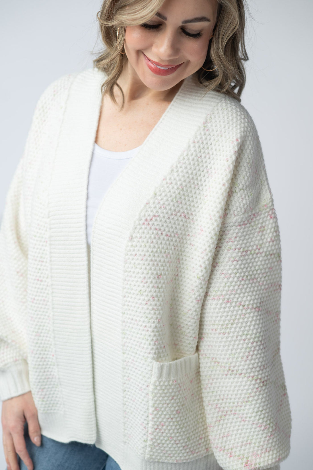 IN STOCK Kinsley Cardigan - Pink and Green Mix