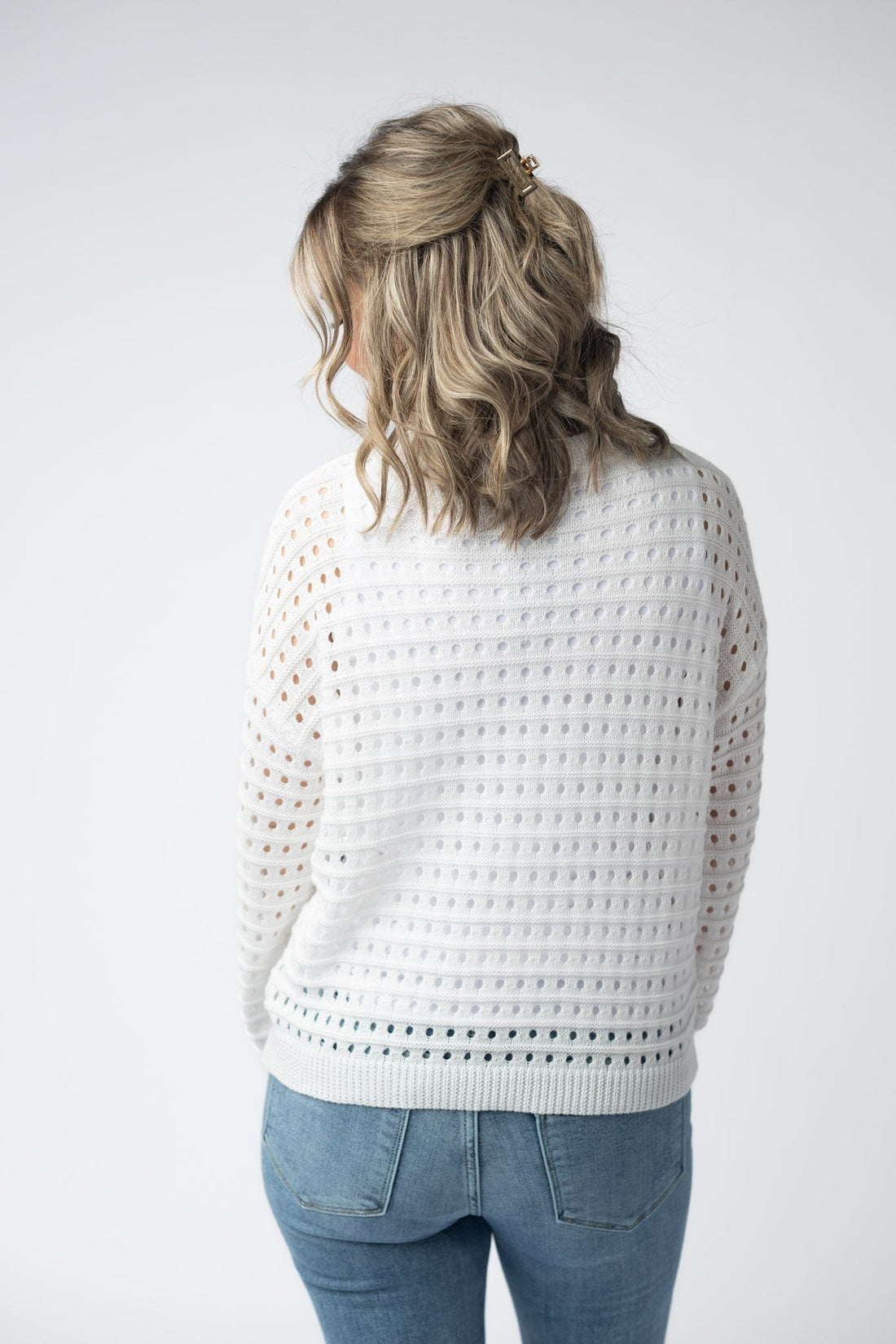 IN STOCK USA Sequin Flag Open Knit Pullover FINAL SALE