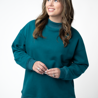 IN STOCK Marley Mock Neck Sweatshirt - Teal