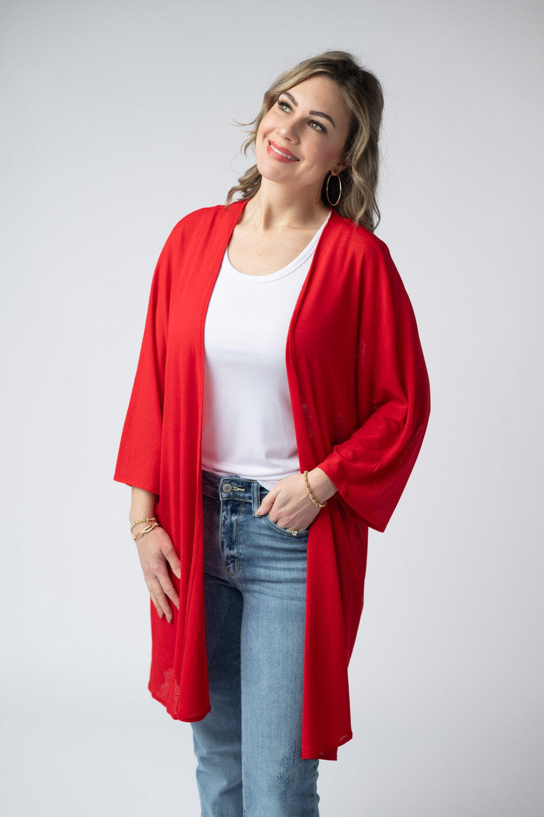 IN STOCK Ellie Cover-Up Kimono - Red