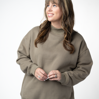 IN STOCK Marley Mock Neck Sweatshirt - Taupe