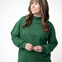 IN STOCK Marley Mock Neck Sweatshirt - Forest Green