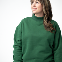 IN STOCK Marley Mock Neck Sweatshirt - Forest Green