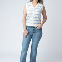 IN STOCK Lucy Striped Button Tank - Sky Blue
