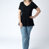 IN STOCK Sarah Ruffle Short Sleeve - Black
