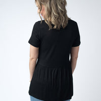IN STOCK Sarah Ruffle Short Sleeve - Black