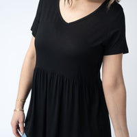 IN STOCK Sarah Ruffle Short Sleeve - Black