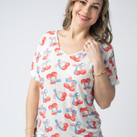 IN STOCK Chloe Cozy Top - Patriotic Cherries FINAL SALE