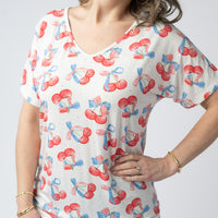 IN STOCK Chloe Cozy Top - Patriotic Cherries FINAL SALE