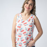 IN STOCK Noelle Tank - Patriotic Cherries FINAL SALE