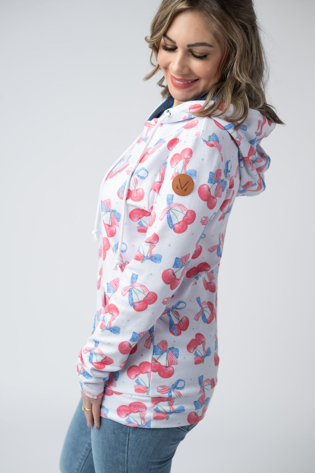 IN STOCK Hailey Pullover Hoodie - Patriotic Cherries
