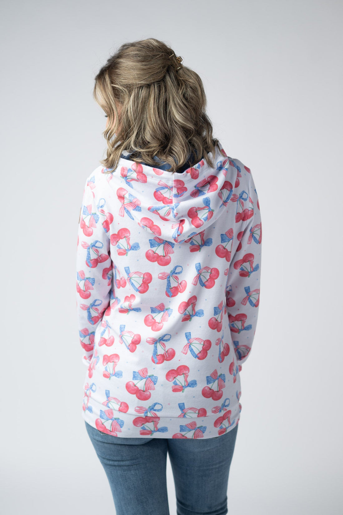 IN STOCK Hailey Pullover Hoodie - Patriotic Cherries