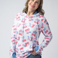 IN STOCK Hailey Pullover Hoodie - Patriotic Cherries
