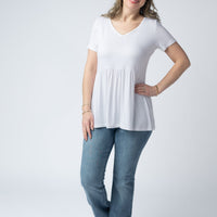 IN STOCK Sarah Ruffle Short Sleeve - White