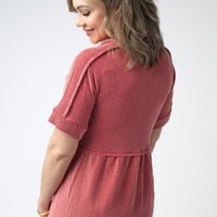 IN STOCK Juliette Button Top - Red FINAL SALE
