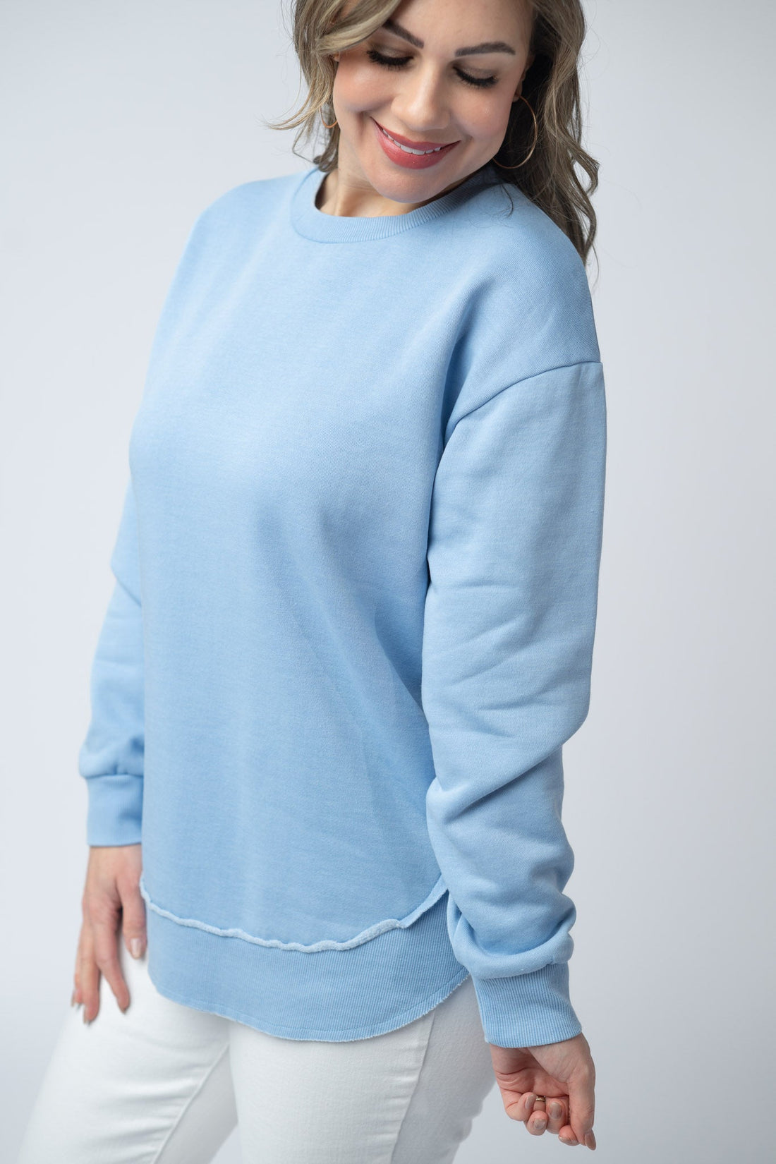 IN STOCK Vintage Wash Pullover - Dusty Blue