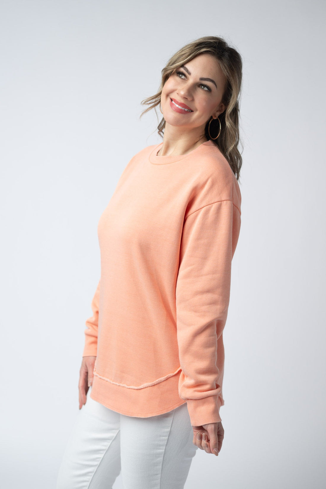 IN STOCK Vintage Wash Pullover - Spring Peach
