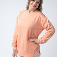 IN STOCK Vintage Wash Pullover - Spring Peach