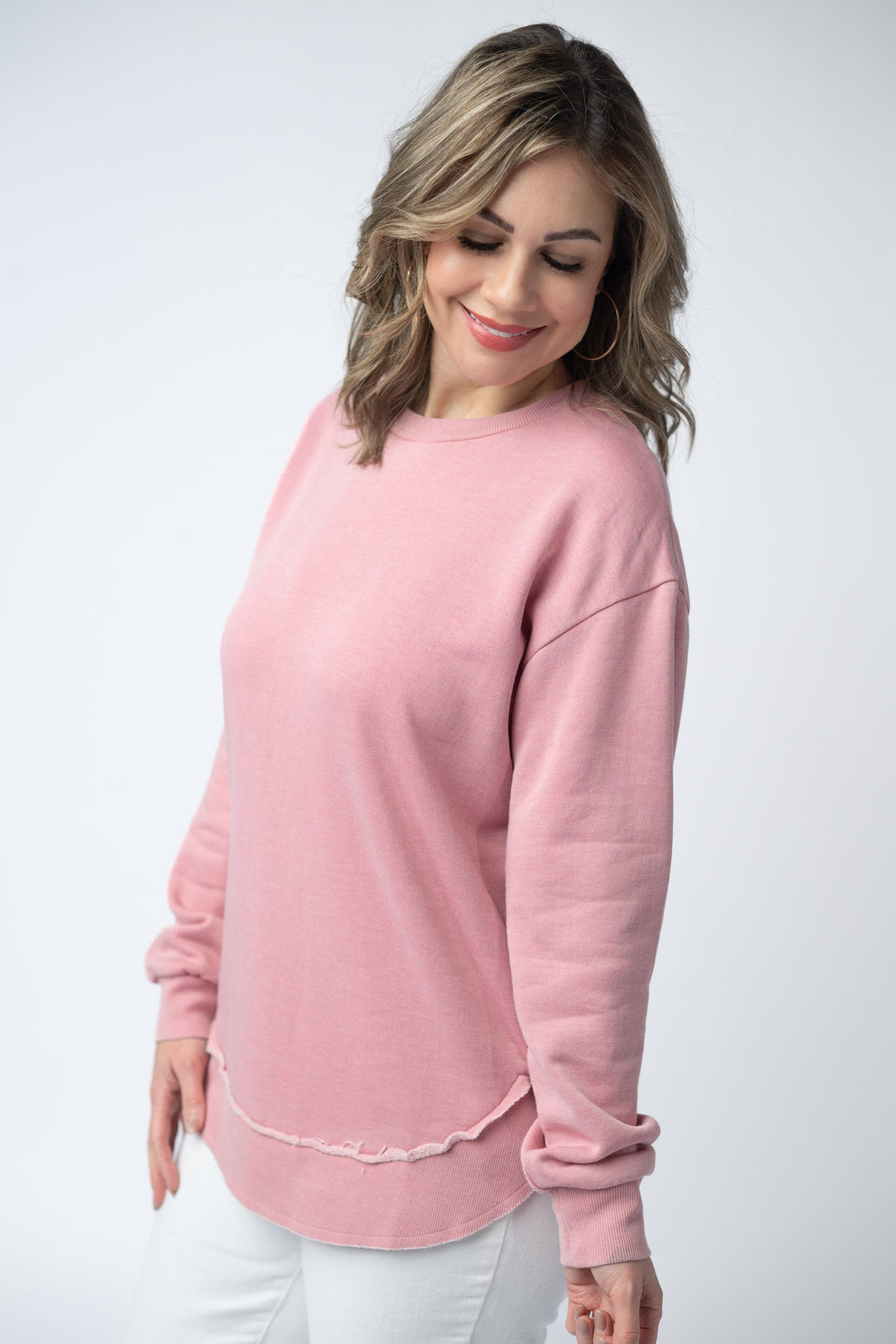 IN STOCK Vintage Wash Pullover - Dusty Pink