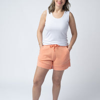 IN STOCK French Terry Stevie Shorts - Spring Peach
