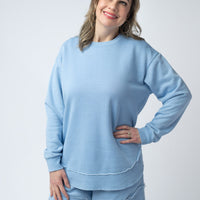 IN STOCK French Terry Stevie Shorts - Dusty Blue