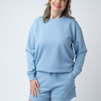 IN STOCK French Terry Stevie Shorts - Dusty Blue